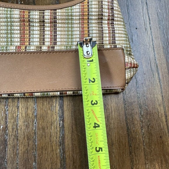 Fossil Woven Colorful Multi-color Straw Handbag Purse Brown Leather Strap *READ - Picture 5 of 9